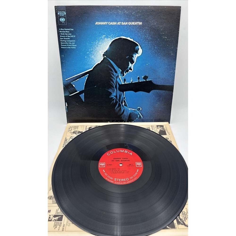 Johnny Cash At San Quentin LP 12" Vinyl 33 RPM Stereo Columbia CS 9827 VG+